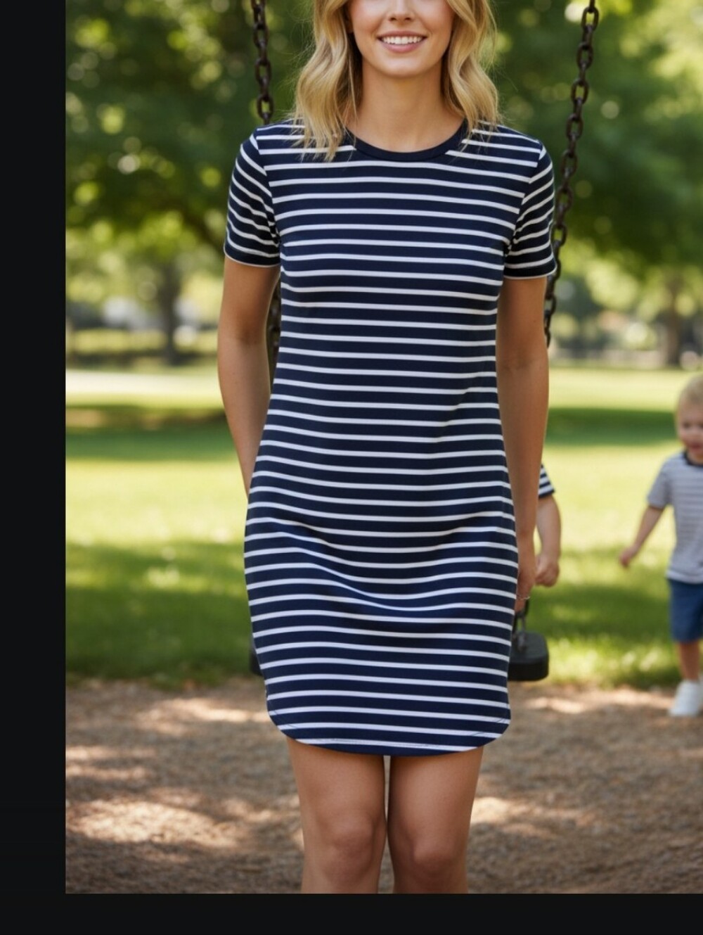 Junk Food dress Women's Size XS blue striped